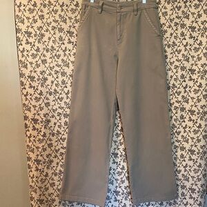Nordstrom BP Women's Olive Green Wide Leg Pants 97% Cotton